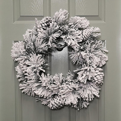 Samuel Alexander 50Cm Premier Christmas Snow Flocked Door Wreath from B&Q