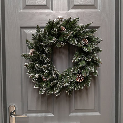 Samuel Alexander Premier Rocky Mountain Snow Tipped Christmas Wreath 50Cm