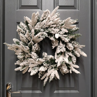 Samuel Alexander Premier Lapland Flocked Wreath With Pe And Pvc Tips 50Cm