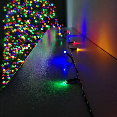 Samuel Alexander Green/Light 600 Led Premier Christmas Indoor Outdoor Multi Function Battery Operated String Lights With Timer In Multicoloured 60M