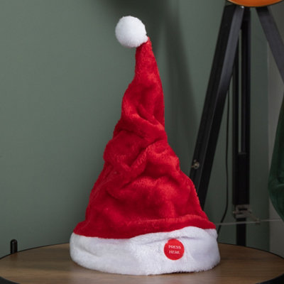 Samuel Alexander 35Cm Battery Powered Singing & Animated Moving Christmas Santa Hat from B&Q