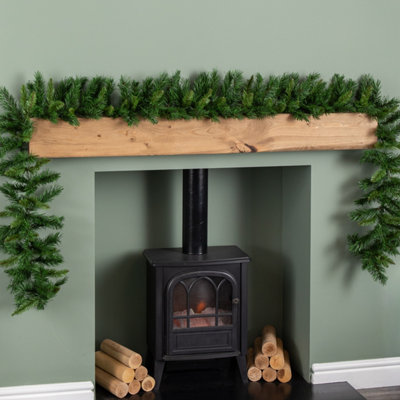 B&Q -  2.7M (9Ft) Plain Green Kateson Fir Christmas Garland With 180 Tips