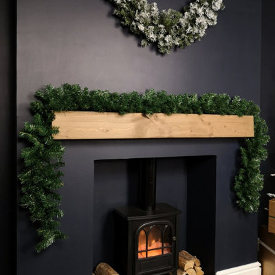 Samuel Alexander Premier 270Cm (9Ft) X 25Cm Plain Green Christmas Garland Decoration from B&Q