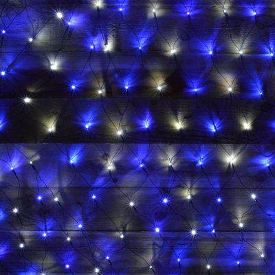 Samuel Alexander Light/Blue/White X 1.2M 180 Led Premier Indoor Outdoor Multifunction Christmas Net With Timer In & 1.7M