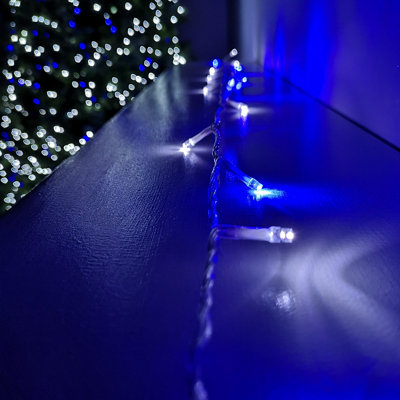 Samuel Alexander Unisex Multicolor 200 Led 16M Premier Christmas Outdoor Function Lights Timer Clear Cable Blue & White - Image 7