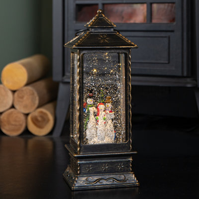 Samuel Alexander Snowman Scene LED Christmas Water Lantern - 27cm - Image 4