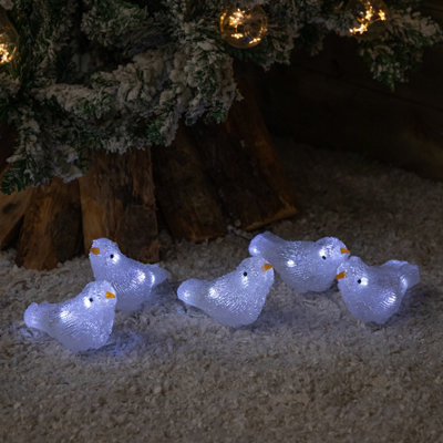 Samuel Alexander Set Of 5 16Cm Light Up Acrylic Christmas Birds With 30 White Leds from B&Q