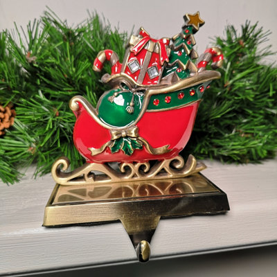 Samuel Alexander 16Cm Premier Present Filled Sleigh Christmas Stocking Hanger In Red And Green from B&Q