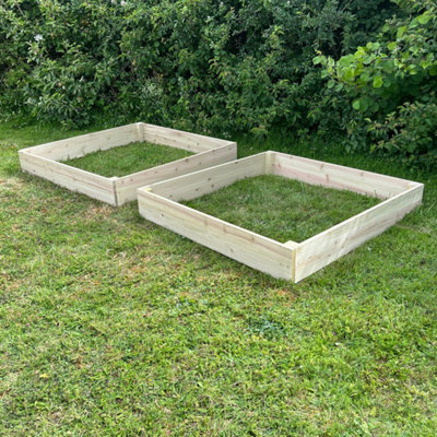 Selections Wooden Raised Vegetable Beds (122Cm X 18Cm)Pack Of 2 from B&Q