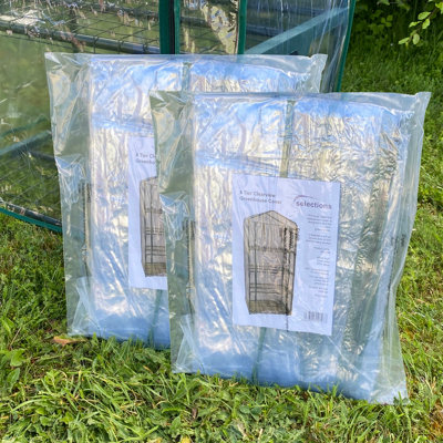 Selections 4 Tier Mini Greenhouse Clear View Replacement Cover (Pack Of 2) from B&Q