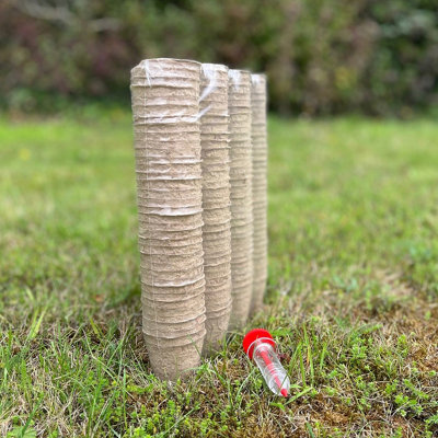 Selections Round Fibre Biodegradable Plant Pots (5Cm)Pack Of 144 & Handheld Seed Dispenser from B&Q