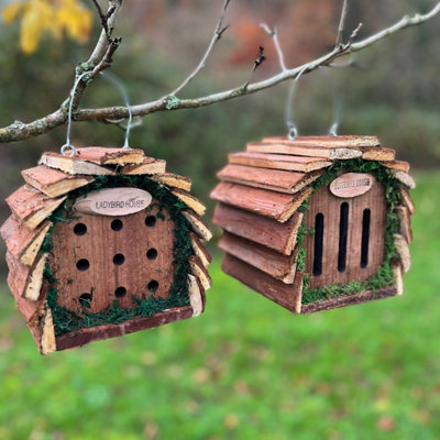 Selections Wooden Hanging Butterfly & Ladybird House Set from B&Q