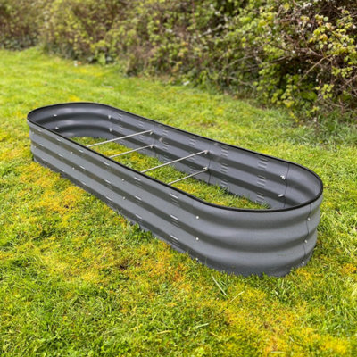 Selections Large Metal Oval Raised Vegetable Bed In Dark Grey (170Cm) from B&Q