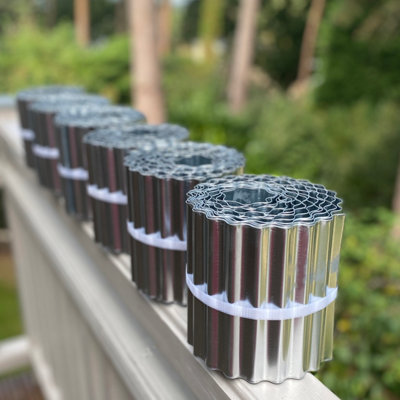 Selections Set Of 8 Galvanised Steel Lawn Edging Rolls (16.5Cm X 5M) from B&Q