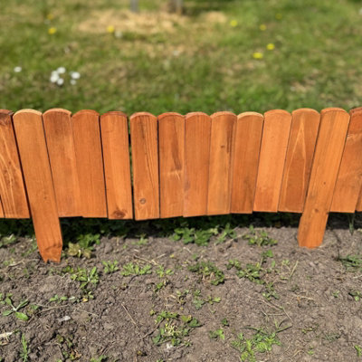 Selections Set Of 3 Wooden Lawn Edging Log Roll Style Panels (200Cm X 20Cm) from B&Q