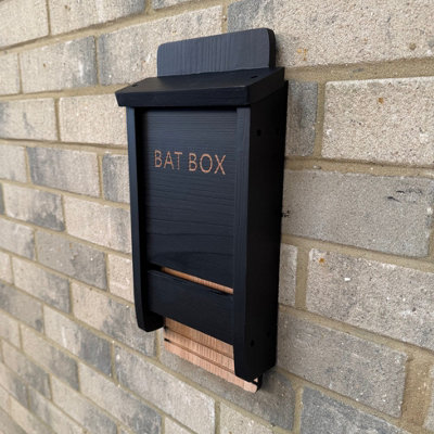 Selections Black Wooden Bat Box Nesting Roosting House from B&Q