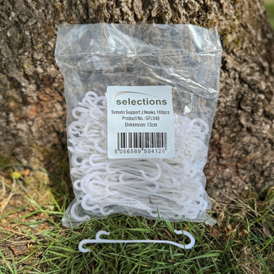 Selections Tomato Plant Support J Hook Clips 130mm (Pack Of 100) from B&Q