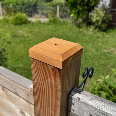 Selections Wooden Fence Post Square Finial Cap (Pack Of 4) from B&Q
