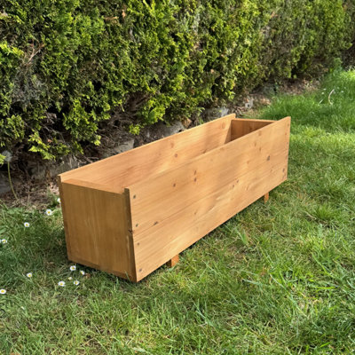 Selections Large Rectangle Wooden Garden Trough Planter (90Cm) from B&Q