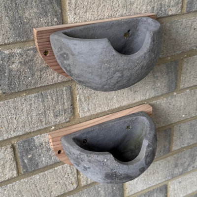 Selections Concrete House Martin Bird Nest Box Rounded Half Cup Nester (Set Of 2) from B&Q