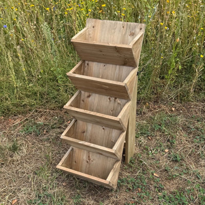 B&Q -  5 Tier Wooden Garden Flower & Herb Planter