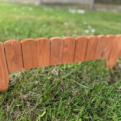Selections Set Of 6 Wooden Lawn Edging Log Roll Style Panels (420Cm X 10Cm) from B&Q