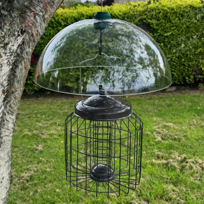 Selections Heavy Duty Squirrel Proof Hanging Suet Fat Ball Bird Feeder & Plastic Baffle from B&Q