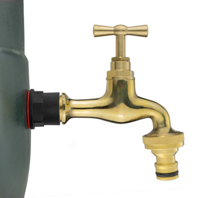 Cost Wise Water Butt/rain Barrel Adaptor +Antique Style Brass Tap(Requires A 21mm Hole) from B&Q