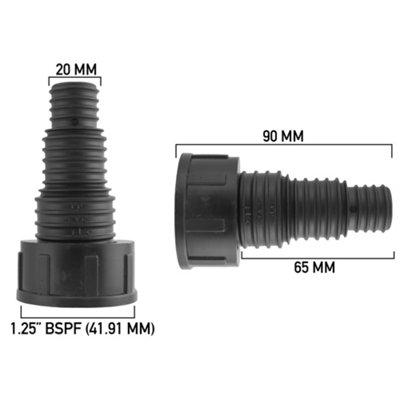 Cost Wise Female Multi-Step Hosetail For Pond Pumps/filters,fits 20-25-32mm Hose,1.25"bsp Female Thread Is41.9mm Across The Thread from B&Q