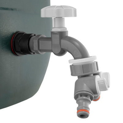 Cost Wise Garden Water Butt/rain Barrel/tank  Double Outlet Kit,requires A 26mm Hole, from B&Q