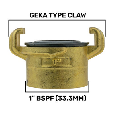 Cost Wise Professional Geka Type Brass Claw Hose Connectors/fittings(1" Bsp Female) from B&Q