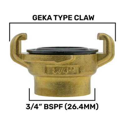 Cost Wise Professional Geka Type Brass Claw Hose Connectors/fittings(3/4" Bsp Female) from B&Q