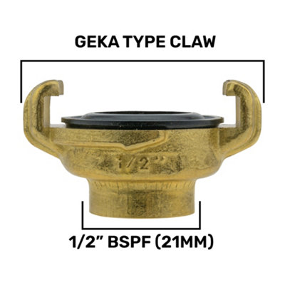 Cost Wise Professional Geka Type Brass Claw Hose Connectors/fittings,1/2" Bsp Female from B&Q