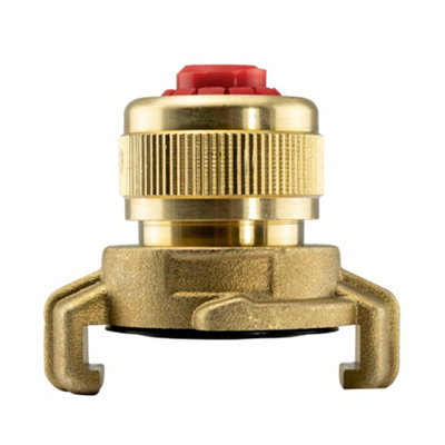 Cost Wise Solid Brass Screw Tight Onto 1/2"hose Professional Geka Type Claw Fitting As Used By Professionals from B&Q
