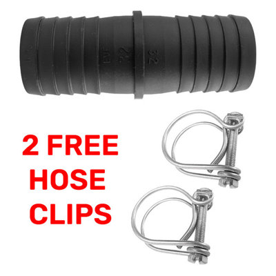 Cost wise 50mm (2") Pond Corrugated Flexible Pipe/hose Joiner Connector +2 X Matching Double Wire Hose Clips from B&Q