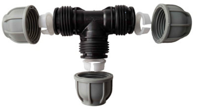 Cost Wise Mdpe Tee Compression Connectors /fittings For Mdpe Water/irrigation Pipe  25mm from B&Q