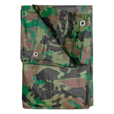 Cost Wise Waterproof Camouflage Tarpaulin/ground Cover Sheet/army Basha Tarp (1M X1M) from B&Q