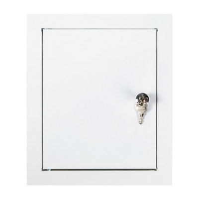 Cost Wise Best Price-Metal Access Panel Wall Inspection Door Loft Hatch/ Flap Lock & Key (250mm X 300mm) from B&Q