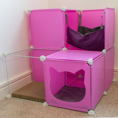 Cost Wise Pink Power Cat House/tower-Build+Design+Scratcher+Hammock+Blanket from B&Q