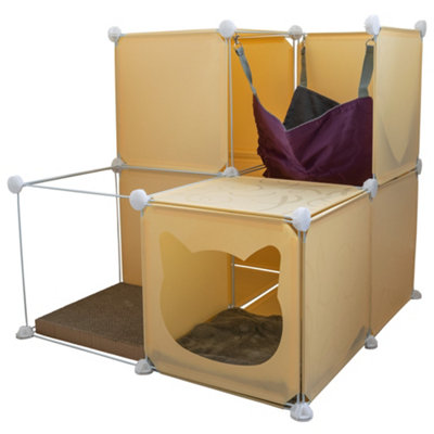 Cost Wise Cat Got The Cream House/tower,design & Build Feline Fun+Scratcher+Hammock+Blanket from B&Q