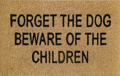 B&Q -  Natural Coir 60Cm X 40Cm Heavy Duty Doormats With Rubber Base With Humourous Message (Beware Of Children)