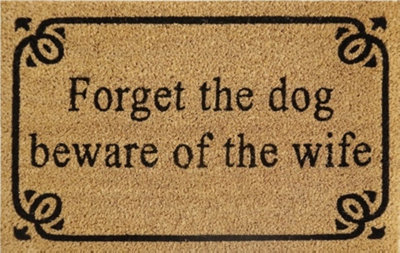 B&Q -  Natural Coir 60Cm X 40Cm Heavy Duty Doormats With Rubber Base With Funny Message (Beware Of Wife)