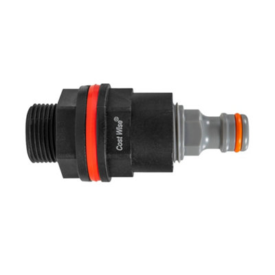 Cost Wise 3/4" Bsp (26mm Hole) Water Butt/rain Barrel/tank Outlet Adaptor/connector+Universal Hose Connector from B&Q