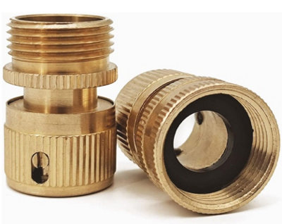 Solid Brass Hose Fittings 3/4"" BSP Male & Female Threads –Expanding Hoses-2 pack - Image 3
