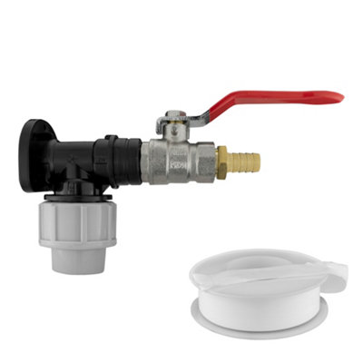 Cost Wise 20mm Waterpipe Mdpe Back/wall Plate With Full Flow Valve+Universal Garden Hose 13mm Barb Connector from B&Q