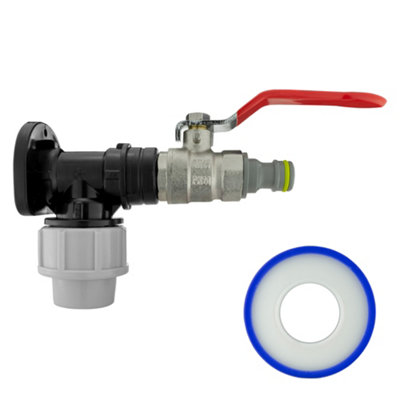 Cost Wise 20mm Waterpipe Mdpe Back/wall Plate With Full Flow Valve+Universal Garden Hose Connector from B&Q