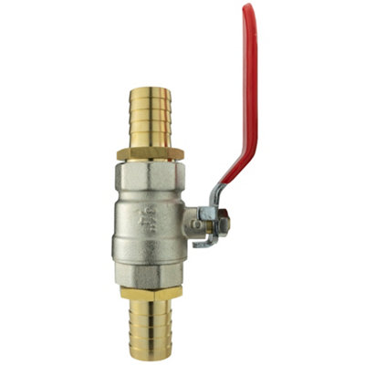 Cost Wise In-Line Full Flow Lever Valve With Brass Barb Connectors (3/4"-19mm)For  Hose/irrigation/ponds from B&Q