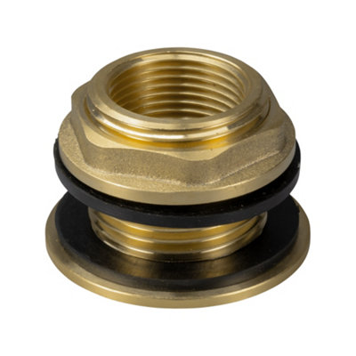 Cost Wise Solid Brass Waterbutt/tank Outlet Adaptor 1" Bsp Female/1.25" Male (42 mm Hole) from B&Q