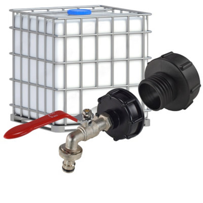 Cost Wise Ibc Storage Tank Fitting With An Outlet Tap4" (S100 X8) Adaptor+Lever Tap With Universal Click Hose Connection from B&Q