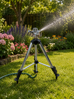 Cost Wise Tripod Impact Multi-Adjustable Telescopic Sprinkler On Premium Aluminium FrameGarden And Lawn Watering from B&Q